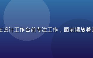 比基尼护士服装设计师苏雨桐在设计工作台前专注工作，面前摆放着比基尼护士服装样品与面料色卡